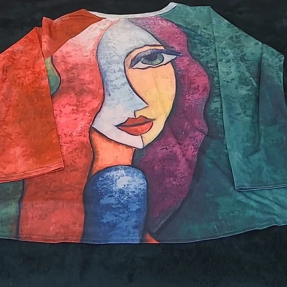 π¨2/$20π¨ WAS $48 Womenβs printed graphic t-shirt size xxl short sleeve nwot - Picture 9 of 12